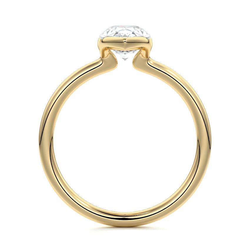 Amira - Pear Yellow Gold Engagement Ring Profile View | Nura Lab