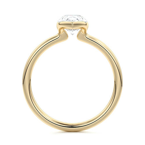 Amira - Pear Yellow Gold Engagement Ring Profile View | Nura Lab