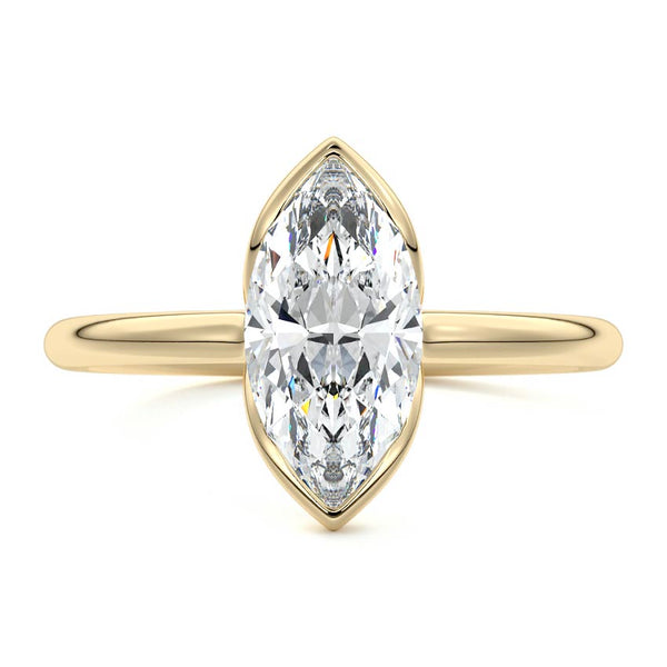 Amira - Marquise Bezel Solitaire Lab Grown Diamond Engagement Ring