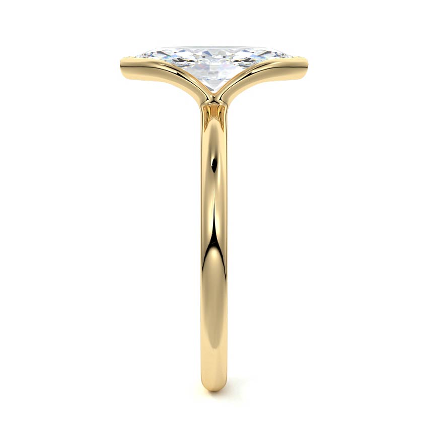Amira - Marquise Yellow Gold Engagement Ring Side View | Nura Lab