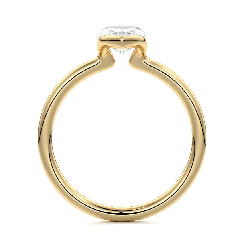 Amira - Marquise Yellow Gold Engagement Ring Profile View | Nura Lab