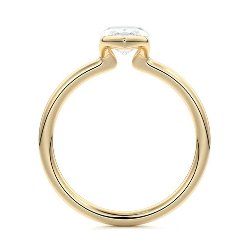 Amira - Marquise Yellow Gold Engagement Ring Profile View | Nura Lab