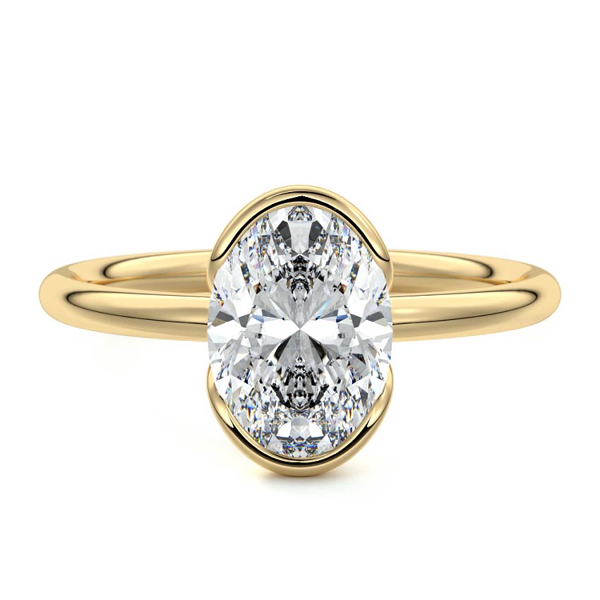 Amira - Oval Yellow Gold Lab Grown Diamond Engagement Ring | Nura Lab