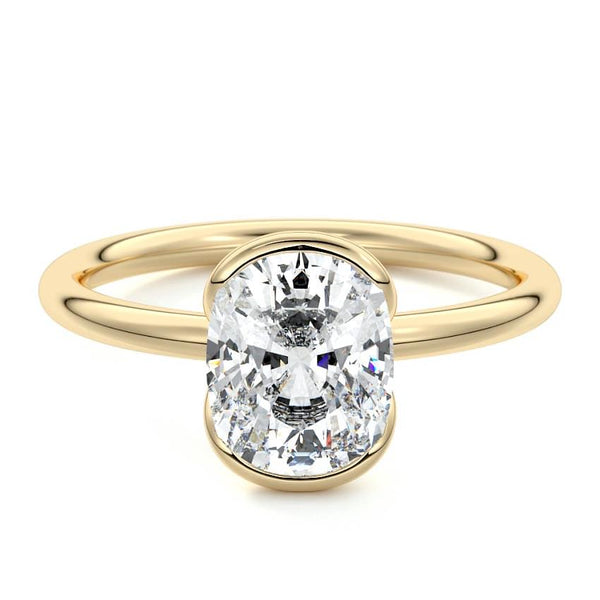 Amira - Cushion Bezel Solitaire Lab Grown Diamond Engagement Ring