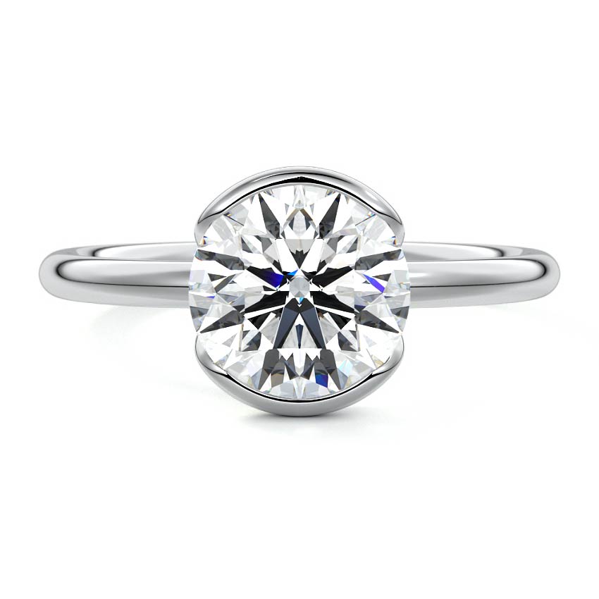 Amira - Round White Gold Lab Grown Diamond Engagement Ring | Nura Lab