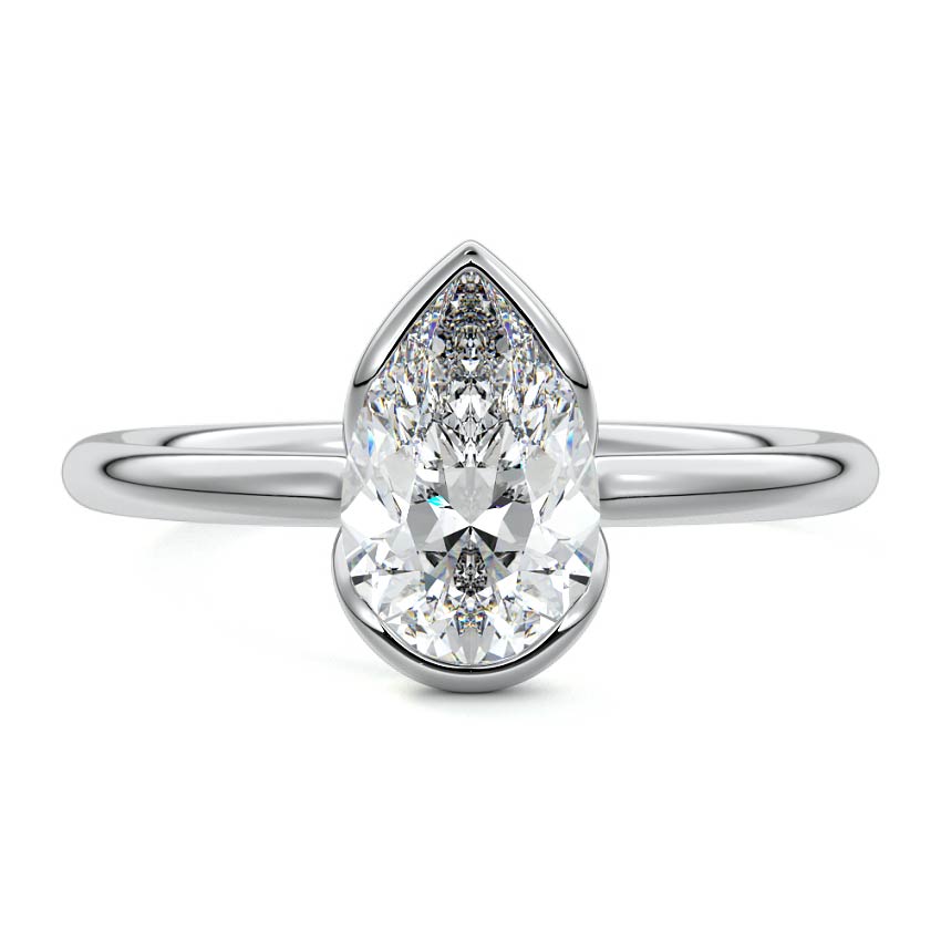 Amira - Pear White Gold Lab Grown Diamond Engagement Ring | Nura Lab