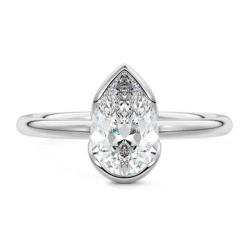 Amira - Pear White Gold Lab Grown Diamond Engagement Ring | Nura Lab