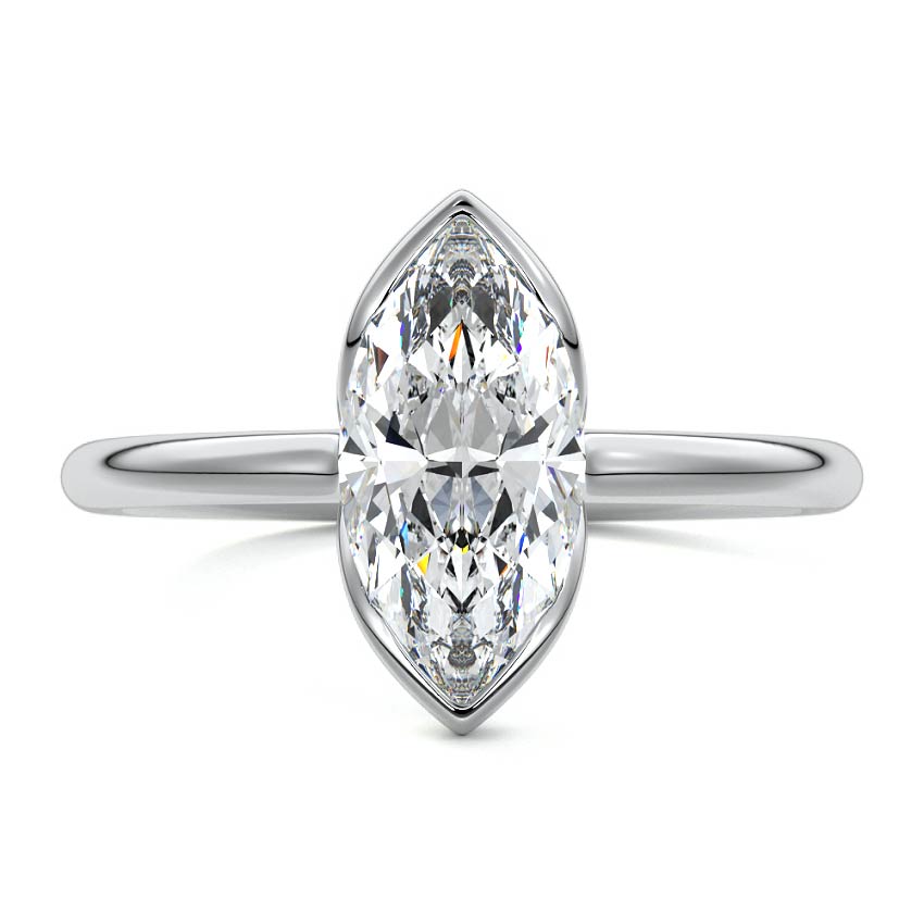 Amira - Marquise White Gold Lab Grown Diamond Engagement Ring | Nura Lab