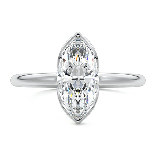 Amira - Marquise White Gold Lab Grown Diamond Engagement Ring | Nura Lab