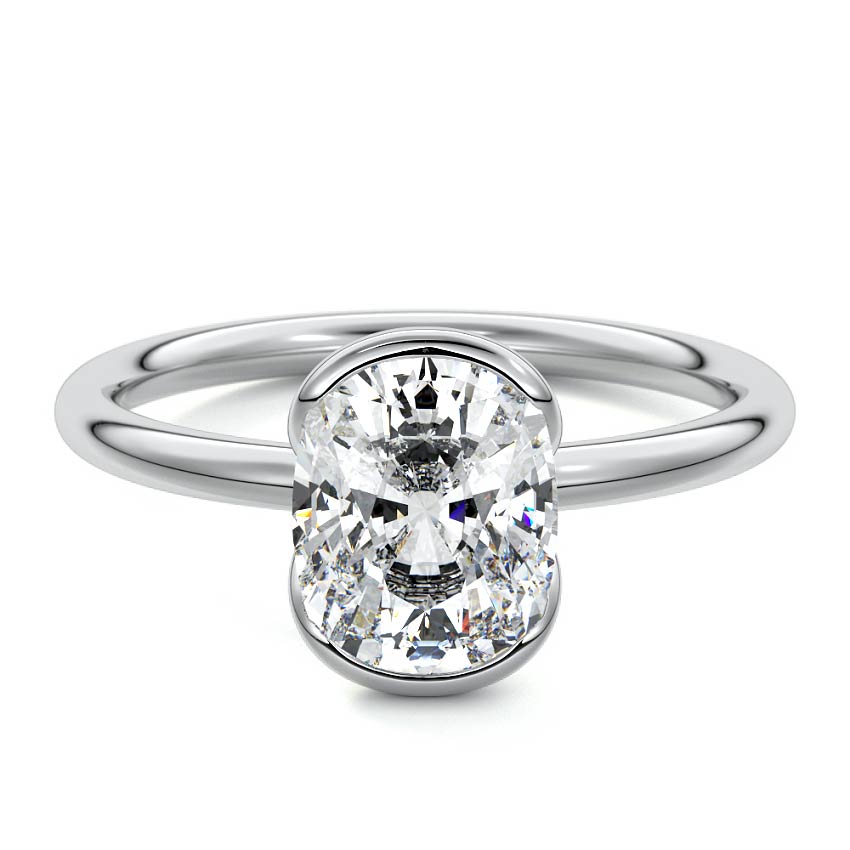 Amira - Cushion White Gold Lab Grown Diamond Engagement Ring | Nura Lab