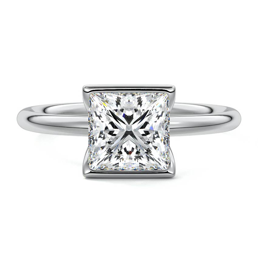 Amira - Princess White Gold Lab Grown Diamond Engagement Ring | Nura Lab