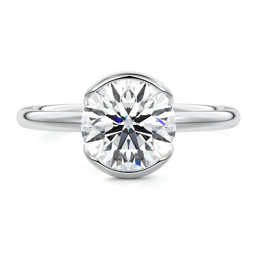 Amira - Round Platinum Lab Grown Diamond Engagement Ring | Nura Lab