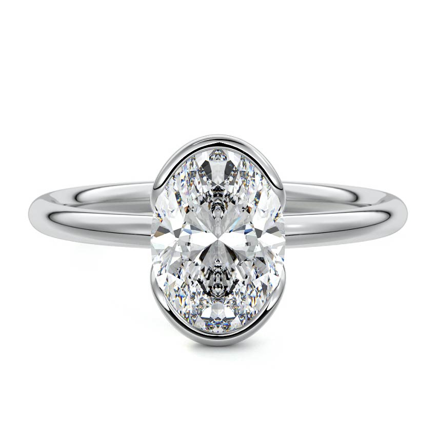 Amira - Oval Platinum Lab Grown Diamond Engagement Ring | Nura Lab