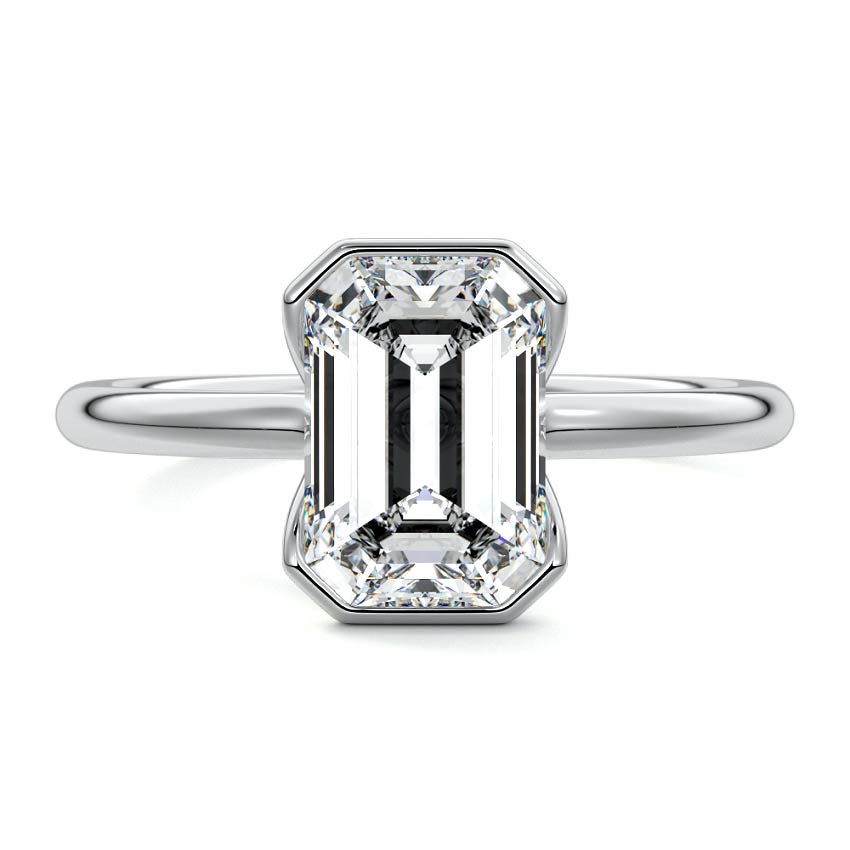 Amira - Emerald Cut Platinum Lab Grown Diamond Engagement Ring | Nura Lab