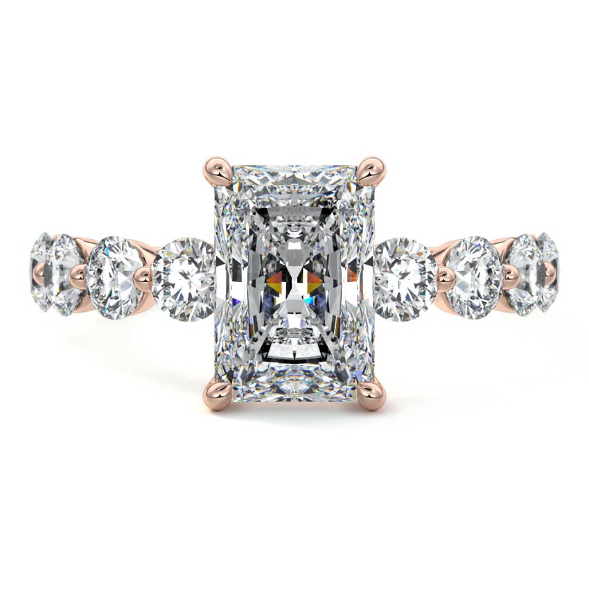 Aria - Radiant Rose Gold Lab Grown Diamond Engagement Ring | Nura Lab