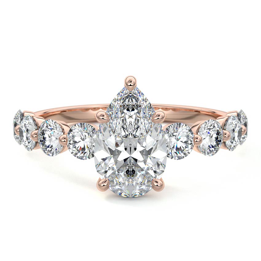 Aria - Pear Rose Gold Lab Grown Diamond Engagement Ring | Nura Lab