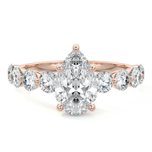 Aria - Pear Rose Gold Lab Grown Diamond Engagement Ring | Nura Lab