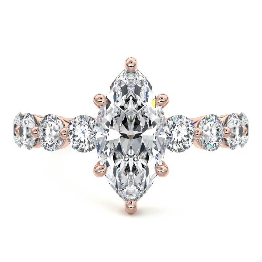 Aria - Marquise Rose Gold Lab Grown Diamond Engagement Ring | Nura Lab