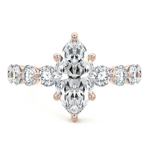 Aria - Marquise Rose Gold Lab Grown Diamond Engagement Ring | Nura Lab