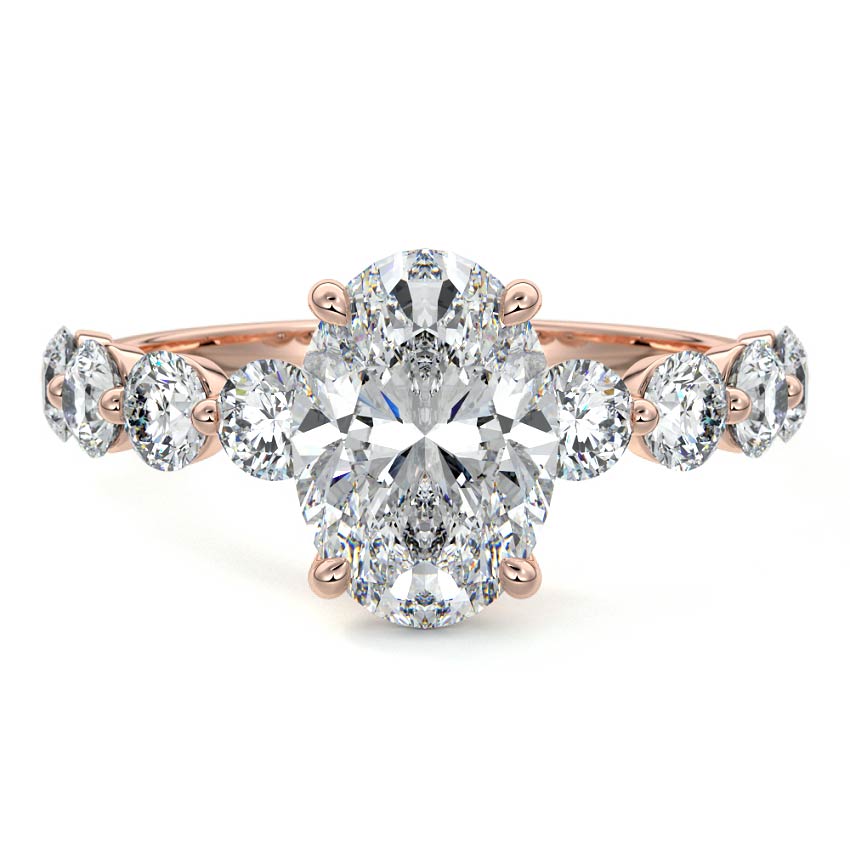 Aria - Oval Rose Gold Lab Grown Diamond Engagement Ring | Nura Lab