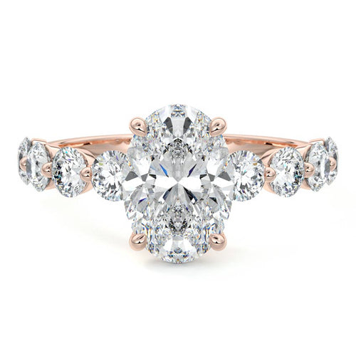 Aria - Oval Rose Gold Lab Grown Diamond Engagement Ring | Nura Lab