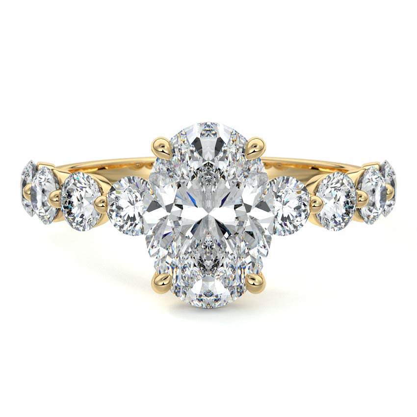 Aria - Oval Yellow Gold Lab Grown Diamond Engagement Ring | Nura Lab