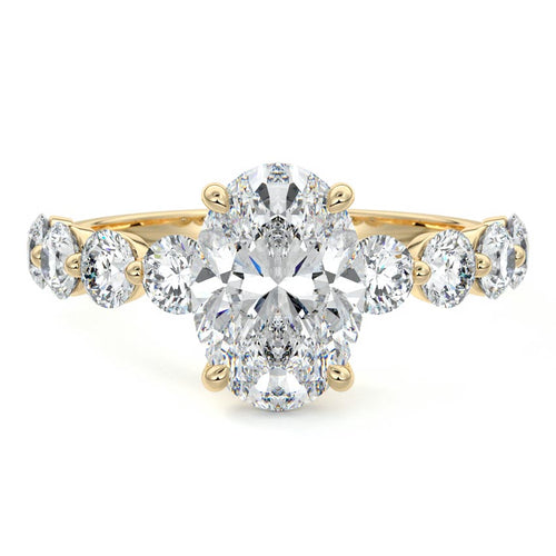 Aria - Oval Yellow Gold Lab Grown Diamond Engagement Ring | Nura Lab