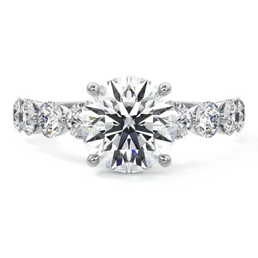 Aria - Round White Gold Lab Grown Diamond Engagement Ring | Nura Lab