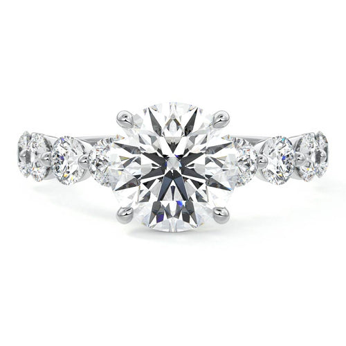 Aria - Round White Gold Lab Grown Diamond Engagement Ring | Nura Lab