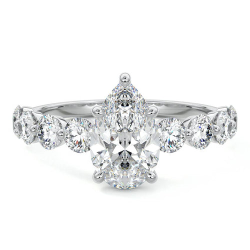 Aria - Pear White Gold Lab Grown Diamond Engagement Ring | Nura Lab