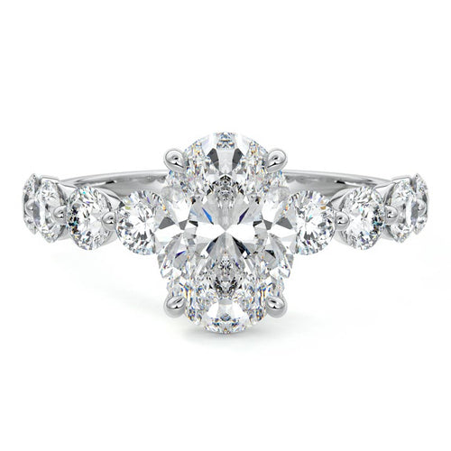 Aria - Oval White Gold Lab Grown Diamond Engagement Ring | Nura Lab