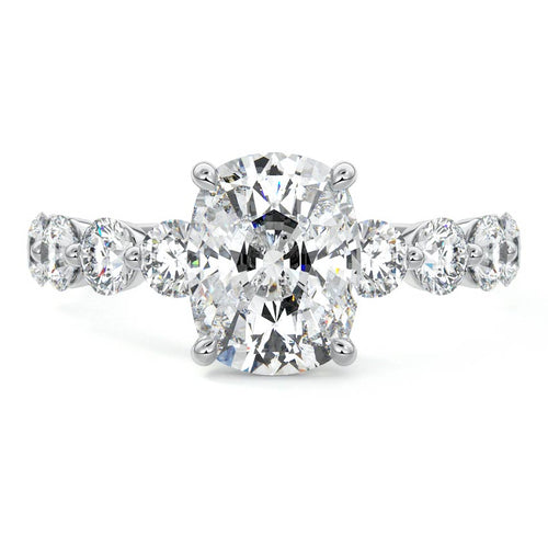 Aria - Cushion White Gold Lab Grown Diamond Engagement Ring | Nura Lab