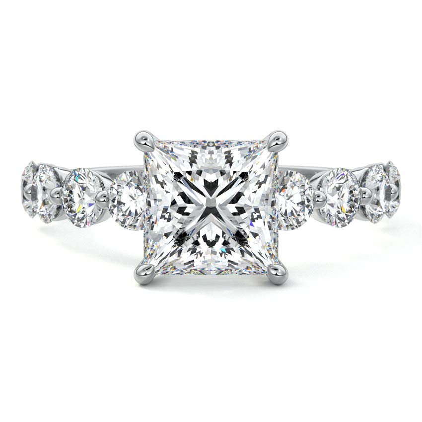 Aria - Princess White Gold Lab Grown Diamond Engagement Ring | Nura Lab