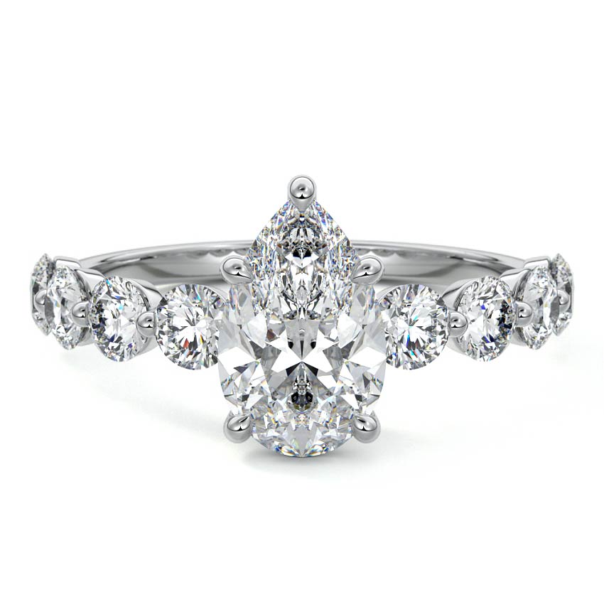 Aria - Pear Platinum Lab Grown Diamond Engagement Ring | Nura Lab