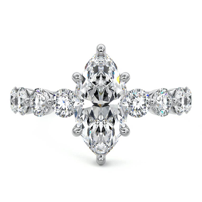 Aria - Marquise Platinum Lab Grown Diamond Engagement Ring | Nura Lab