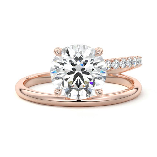 Astrid - Round Rose Gold Lab Grown Diamond Engagement Ring | Nura Lab