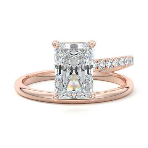 Astrid - Radiant Rose Gold Lab Grown Diamond Engagement Ring | Nura Lab