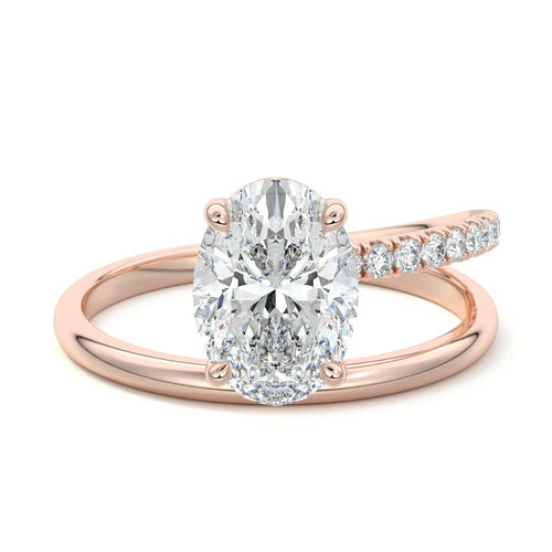 Astrid - Oval Rose Gold Lab Grown Diamond Engagement Ring | Nura Lab