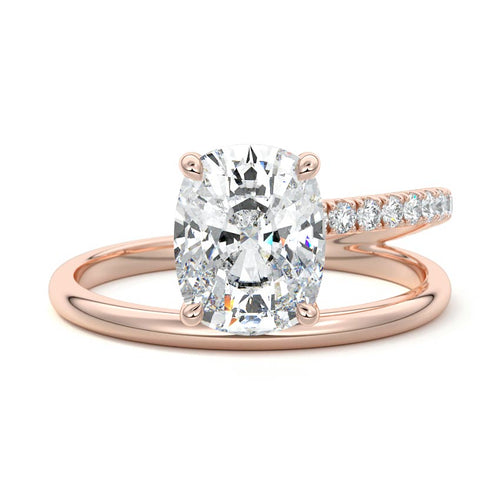 Astrid - Cushion Rose Gold Lab Grown Diamond Engagement Ring | Nura Lab