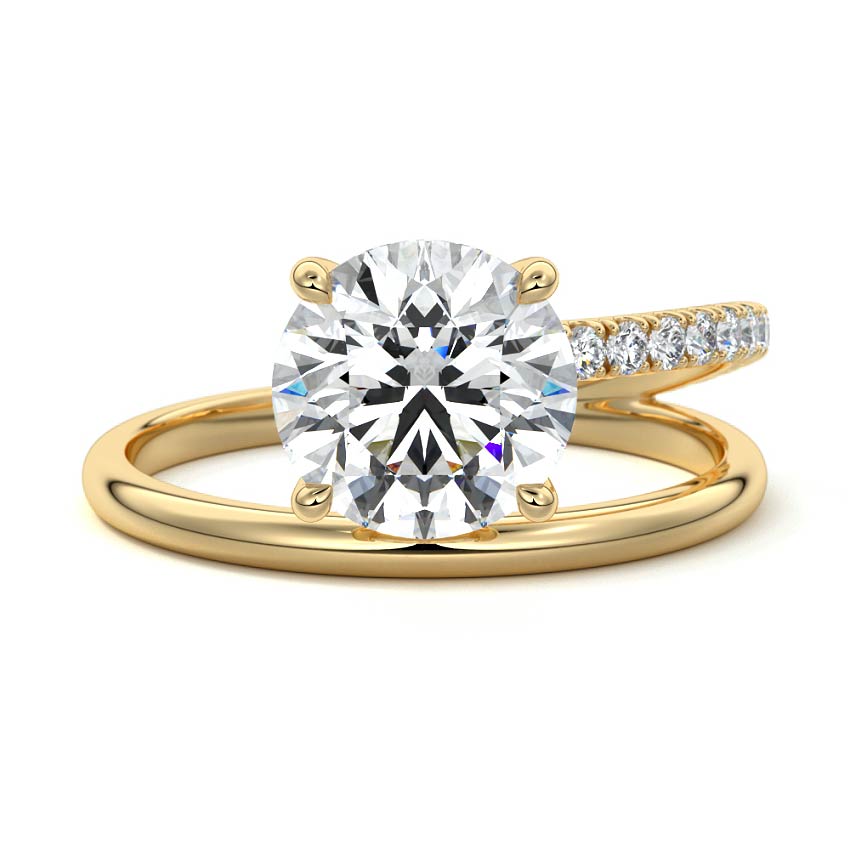 Astrid - Round Yellow Gold Lab Grown Diamond Engagement Ring | Nura Lab