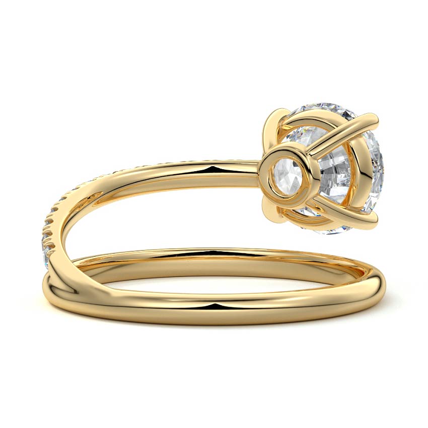 Astrid - Round Yellow Gold Engagement Ring Profile View | Nura Lab