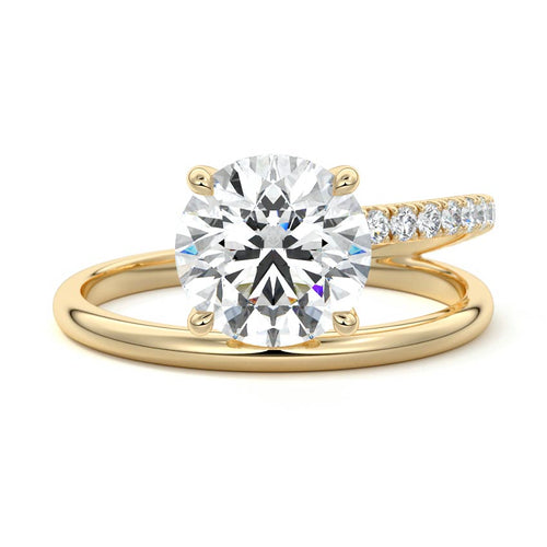 Astrid - Round Yellow Gold Engagement Ring Detail View | Nura Lab