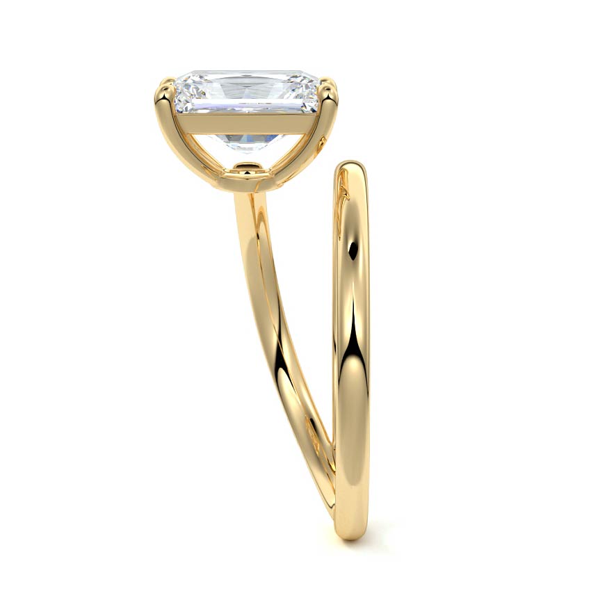 Astrid - Radiant Yellow Gold Engagement Ring Side View | Nura Lab