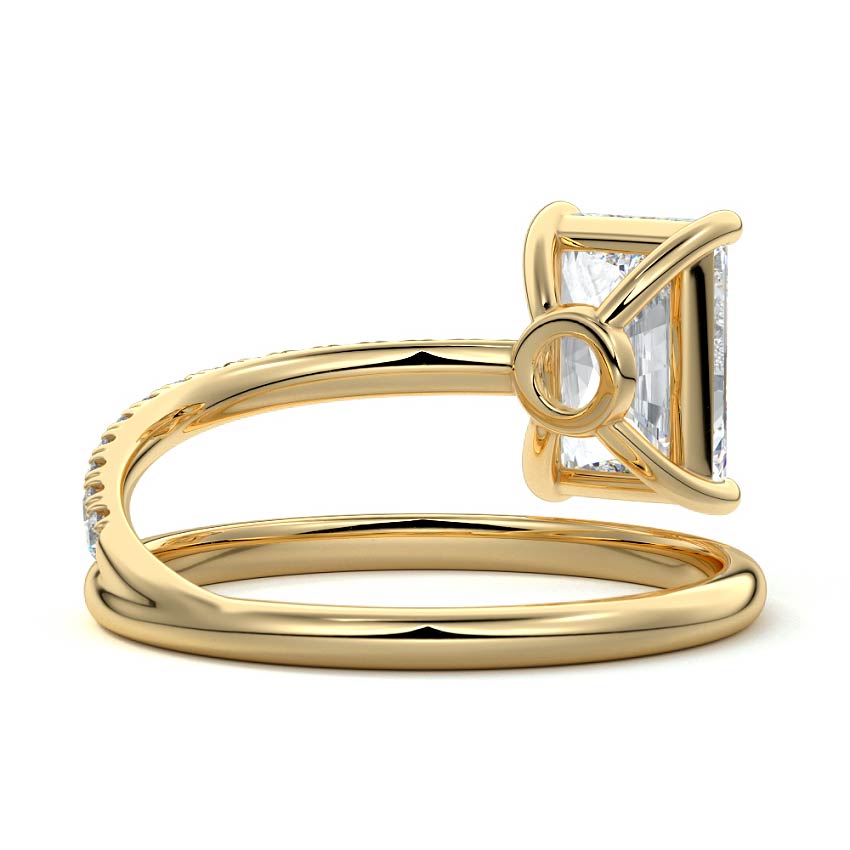 Astrid - Radiant Yellow Gold Engagement Ring Profile View | Nura Lab