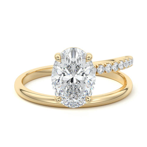 Astrid - Oval Yellow Gold Lab Grown Diamond Engagement Ring | Nura Lab