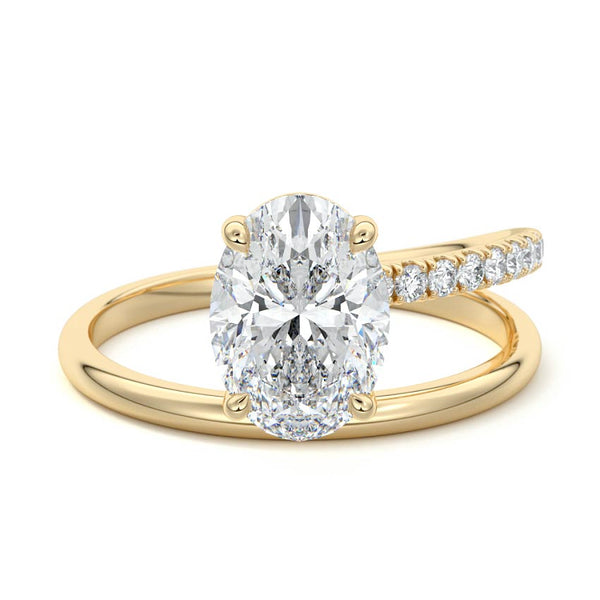 Astrid - Oval Twisted Split Shank Pavé Lab Grown Diamond Engagement Ring