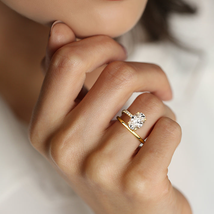 Astrid - Oval Yellow Gold Lab Grown Diamond Engagement Ring | Nura Lab