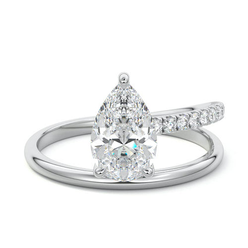 Astrid - Pear White Gold Lab Grown Diamond Engagement Ring | Nura Lab