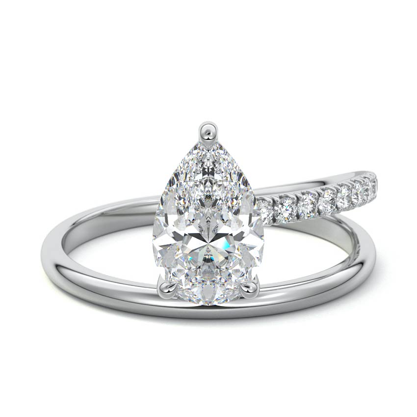 Astrid - Pear Platinum Lab Grown Diamond Engagement Ring | Nura Lab