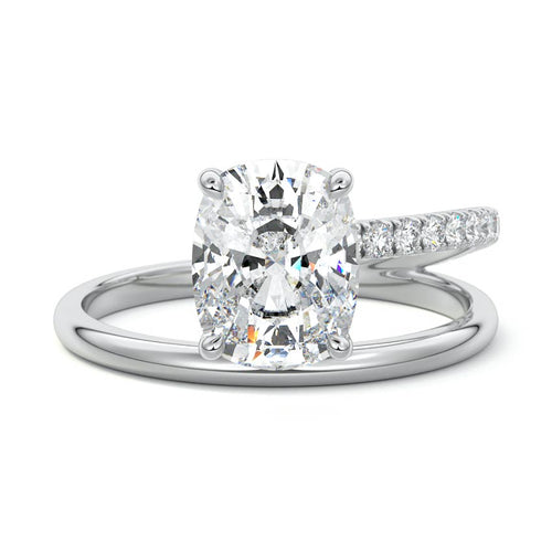 Astrid - Cushion Platinum Lab Grown Diamond Engagement Ring | Nura Lab